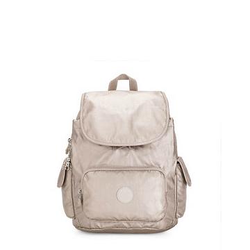 Kipling City Pack Small Metallic Ryggsäck Beige | SE 1700FD